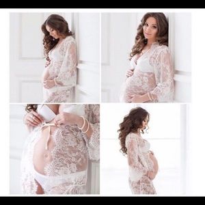 Women’s Lace Robe - White - Small